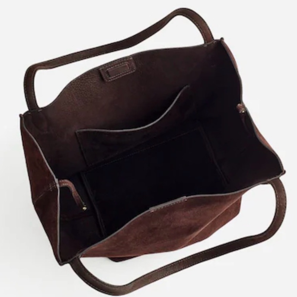 NWT Madewell Shopper Tote in Dark Carob Suede - Picture 8 of 12